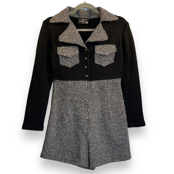 Cop Copine Pants - Cop Copine Women’s Tweed and Knit Vintage Romper Size 2